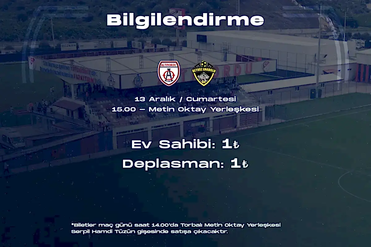 BEYKOZ ANADOLU SPOR MAÇI BİLETLERİ 1 TL’DEN SATILACAK