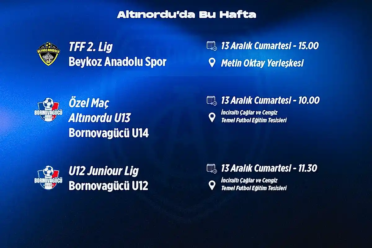 ALTINORDU FK'DA BU HAFTA!